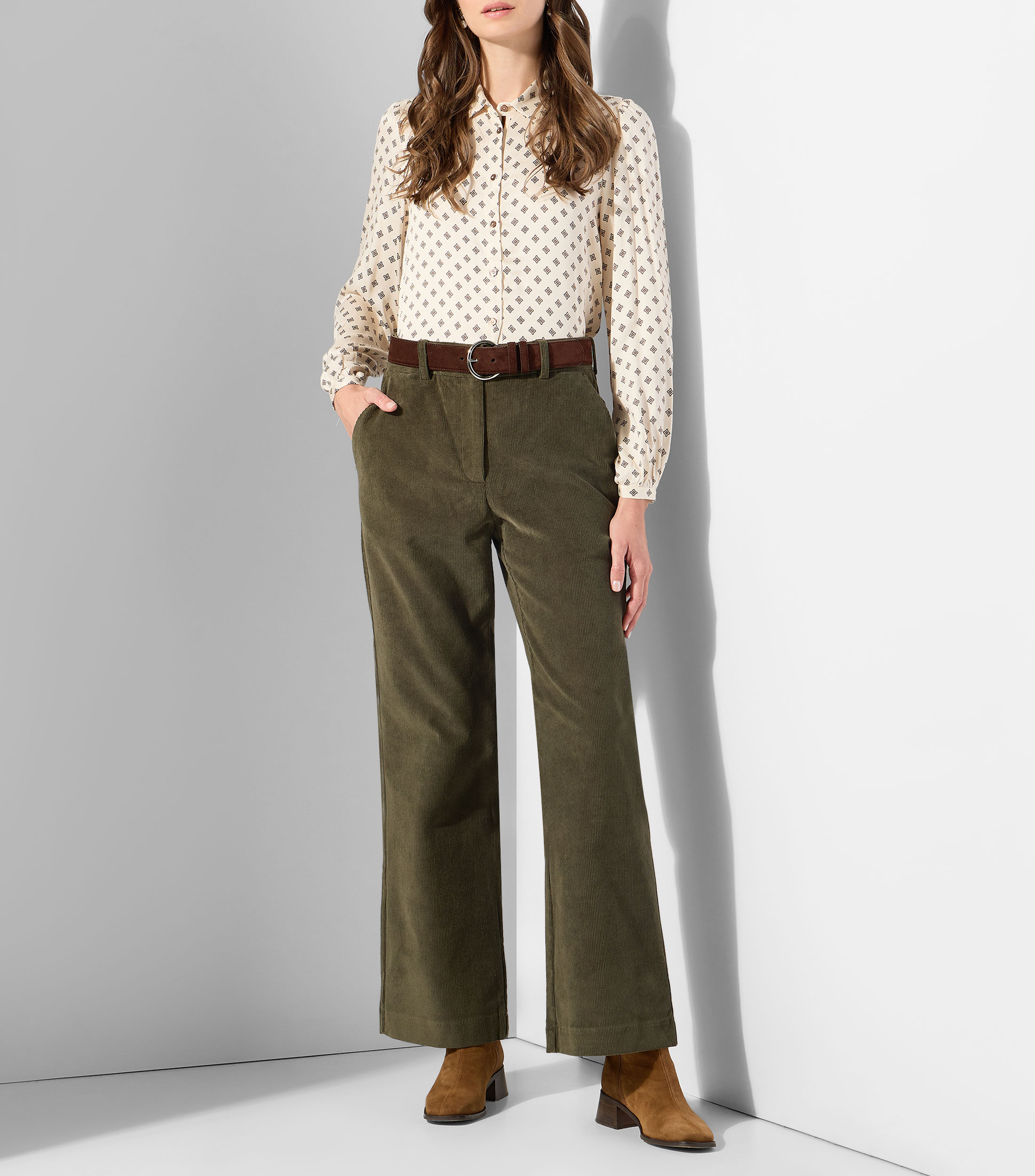 Blusa estampada manga larga Mujer